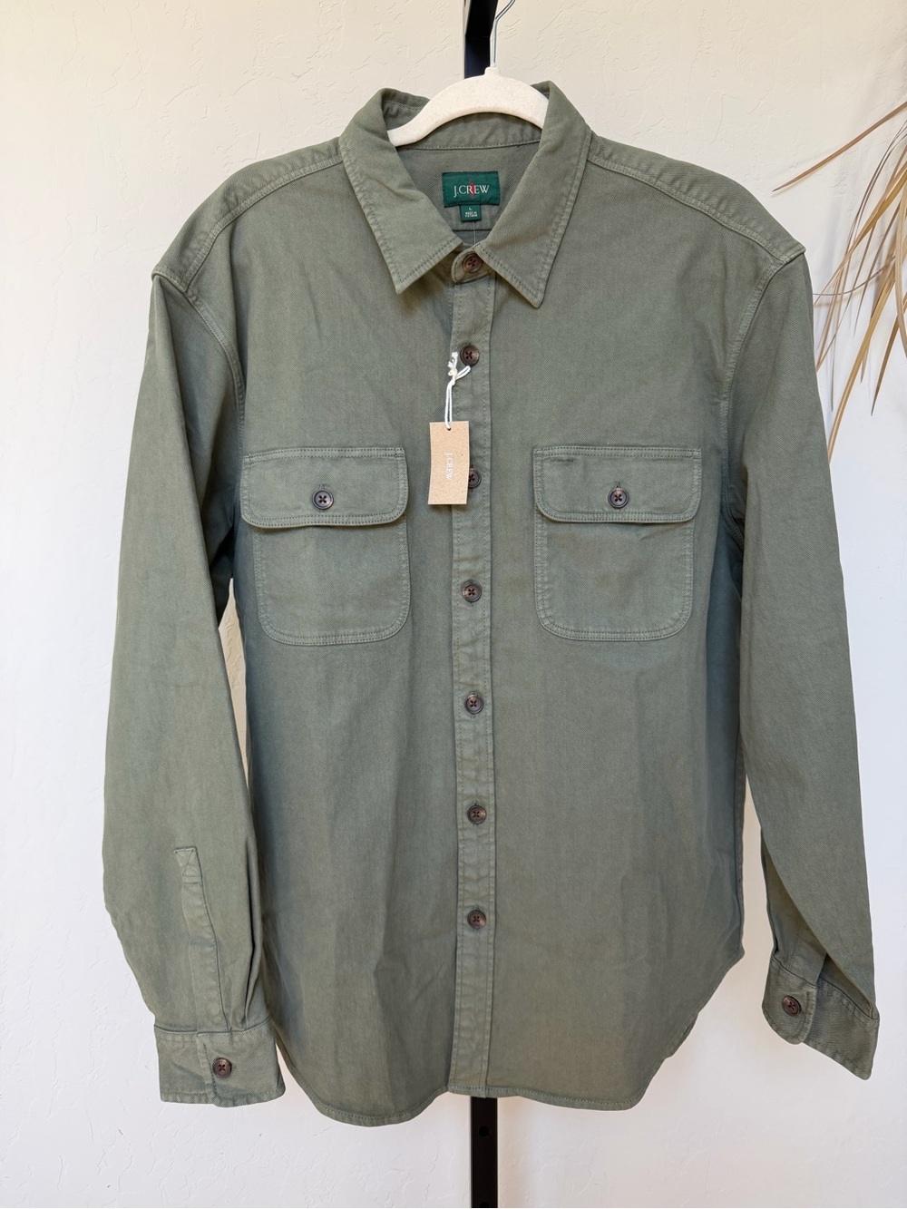 J.Crew Men’s Utility Workshirt Olive Green NWT Size Large